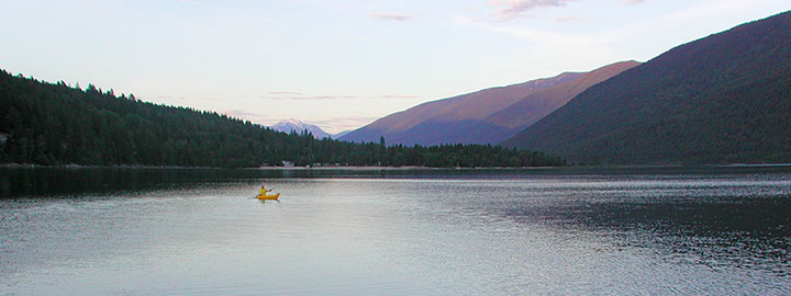 kayak on lake