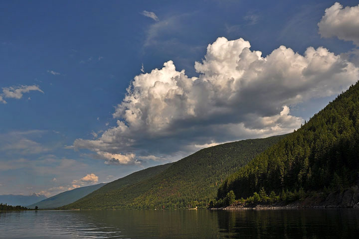 cumulus over mountains